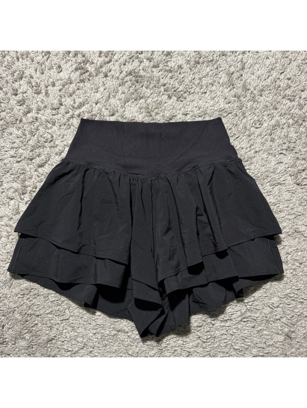 OFFLINE By Aerie Real Me Flirty Short Black Ruffle Skort Size Small